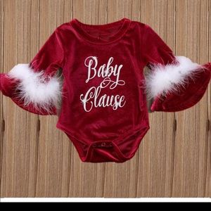 Baby claus red velvet long sleeve babygirl Christmas outfit ❤️